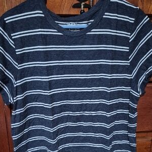 Time and Tru Charcoal and White Striped Top XXL